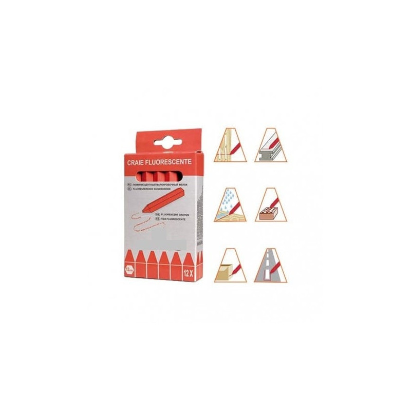 Bâton de craie écologique fluo ROUGE Bâton de craie écologique fluo ROUGE
