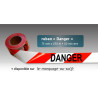Rubalise rouge et blanche avec mention "danger" 75mm*250m