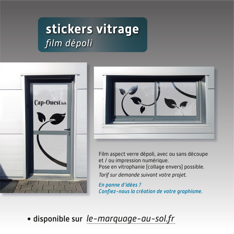 Sticker vitrage film dépoli