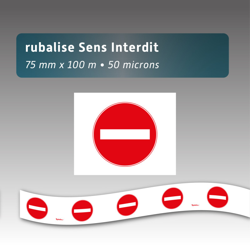 Rubalise plastique sens interdit 75mm*100m Rubalise plastique sens interdit 75mm*100m
