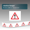 Rubalises plastique danger triangle rouge 75mm*100m - balisage pas cher