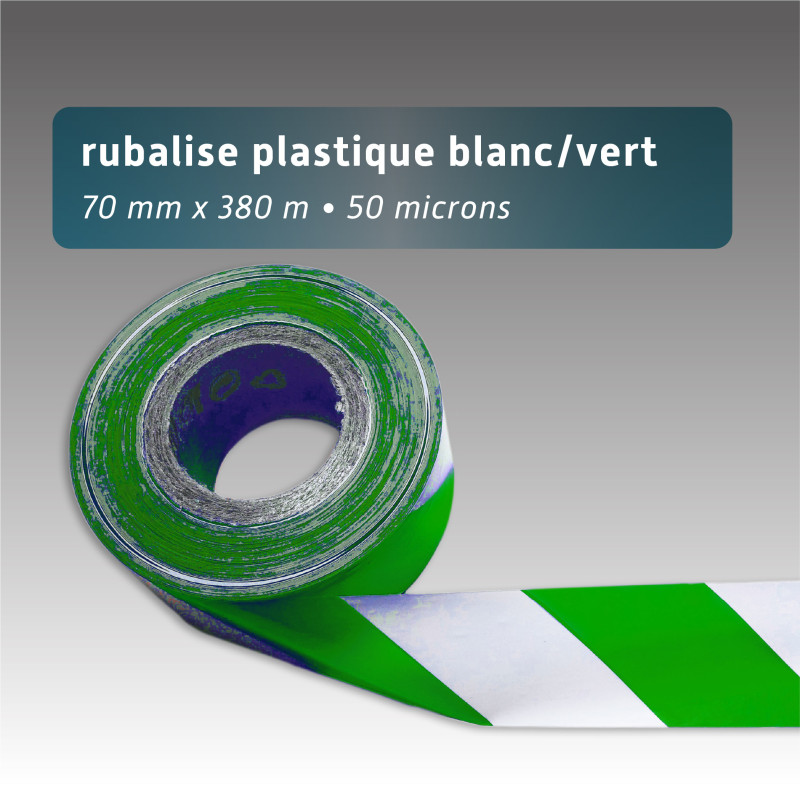 Rubalise plastique recyclée 70mm*380m - 6 couleurs Rubalise plastique recyclée 70mm*380m - 6 couleurs