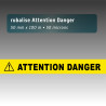 Rubalise plastique "attention danger+picto" 50mm*100m