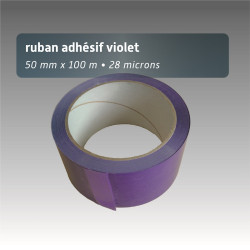 Ruban adhésif plastique 50mm*100m - couleur unie - violet