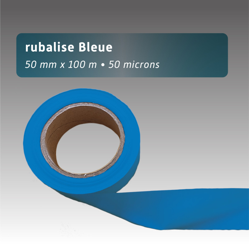 Rubalise plastique unie 50mm*100m - bleu