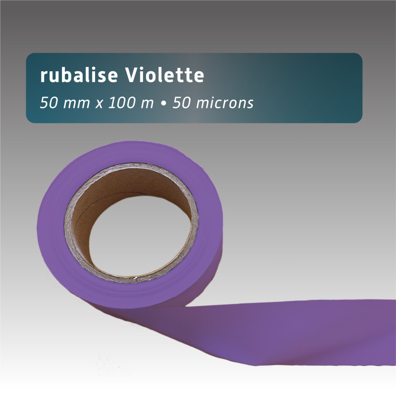 Rubalise de signalisation uni - couleur unie - 50mm*100m - violette