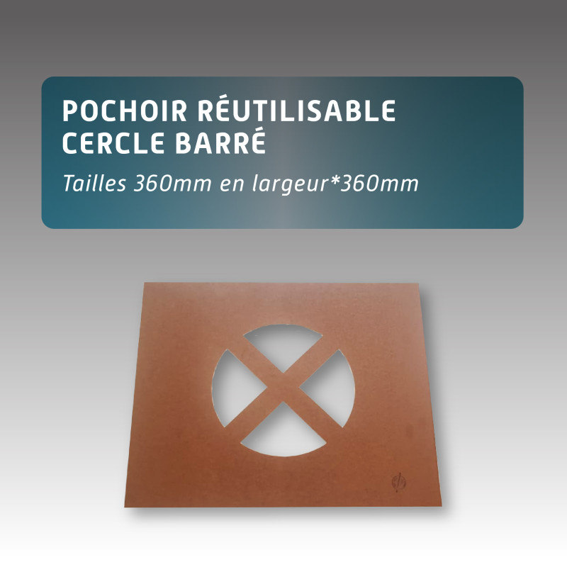 Pochoir réutilisable rond barré