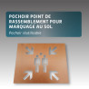 Pochoir avec le dessin POINT DE RASSEMBLEMENT pour marquage au sol