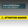 Rubalise plastique "attention danger+picto" 50mm*100m