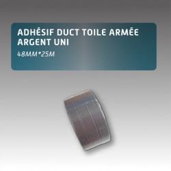 Adhésif DUCT toile armée argent uni - 50mm*25m