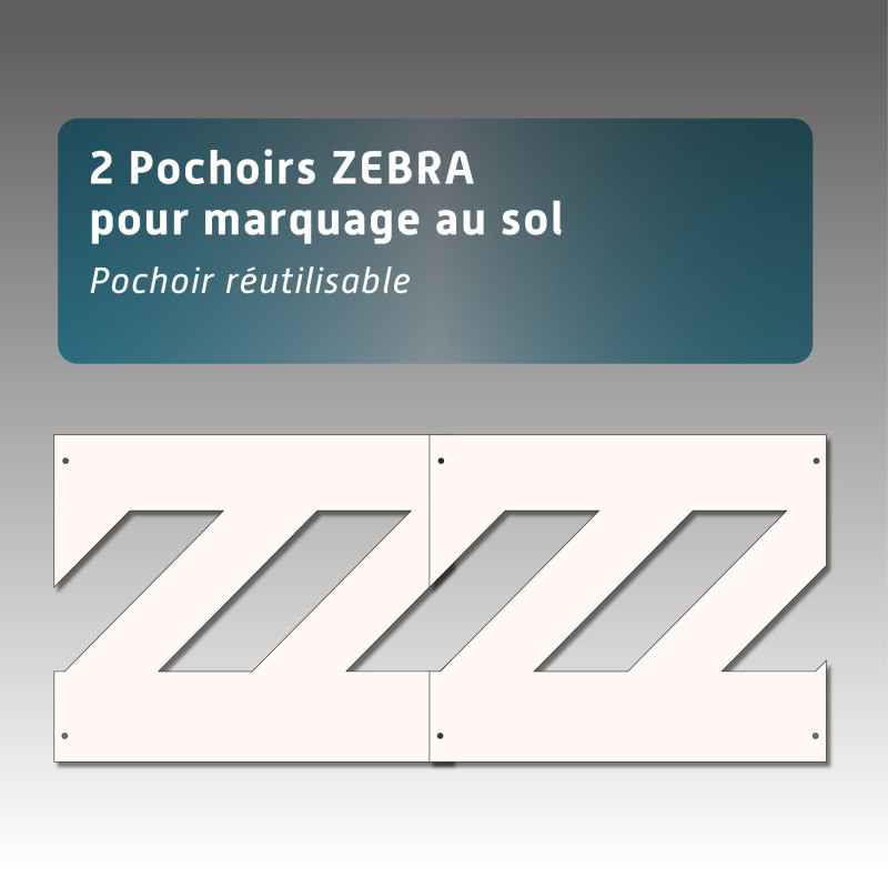 2 Pochoirs ZEBRA pour marquage au sol