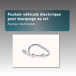 Pochoir avec le dessin Vehicule Electrique pour marquage au sol