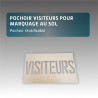 Pochoir avec le texte VISITEURS pour marquage au sol