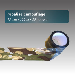 Rubalise plastique camouflage militaire 50mm*100m