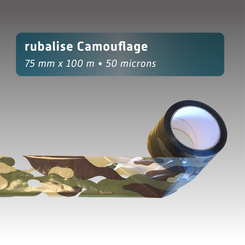 Rubalise plastique camouflage militaire 50mm*100m Rubalise plastique camouflage militaire 50mm*100m