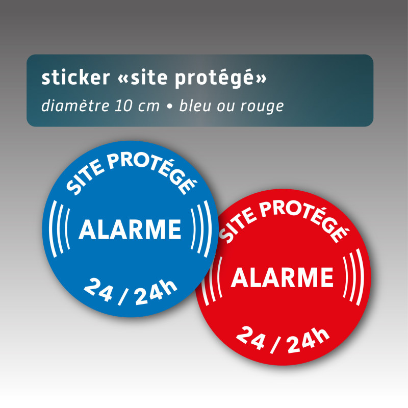 Sticker "site protégé alarme" - 2 couleurs Sticker "site protégé alarme" - 2 couleurs