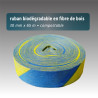 Ruban biodégradable fibre de bois 3cm*65m - 6 couleurs bi-color