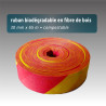 Ruban biodégradable fibre de bois 3cm*65m - 6 couleurs bi-color