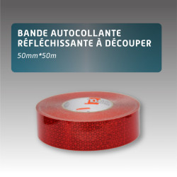 Bande autocollante réfléchissante à découper 50mm*50m - autocollante - Ruban de nuit