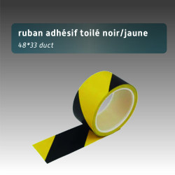 Ruban adhésif toilé noir/jaune 48*33 duct