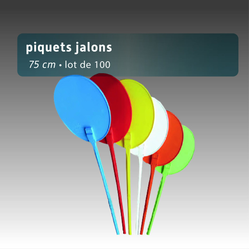 Piquet jalon 75cm - lot 100 Piquet jalon 75cm - lot 100