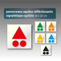 Panonceaux signalétique cycliste aquilux réfléchissant - 6 coloris disponibles