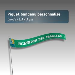 Piquets drapeaux rectangulaires personnalisés - sans pastille de nuit