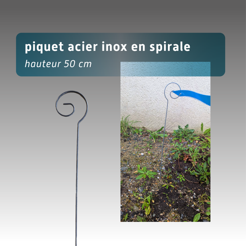 Piquet spirale métal galvanisé 50 cm – Lot de 100 | Fixation sol extérieur