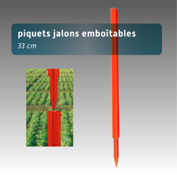 Piquets jalon emboitable 33cm - lot 50 - 3 couleurs pour baliser un parcours sol dur