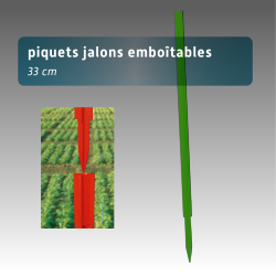 Piquets jalon emboitable 33cm - lot 50 - 3 couleurs pour baliser un parcours sol dur