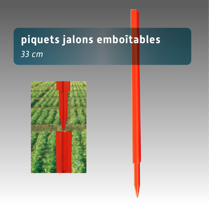 piquet jalon emboitable 33cm - lot 100 - 3 couleurs pour baliser un parcours sol dur