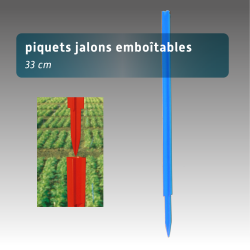 piquet jalon emboitable 33cm - lot 100 - 3 couleurs pour baliser un parcours sol dur