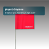 Piquet drapeau 40 cm - lot de 100 - Rouge