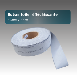 Ruban toile réfléchissante - 50mm x 100m