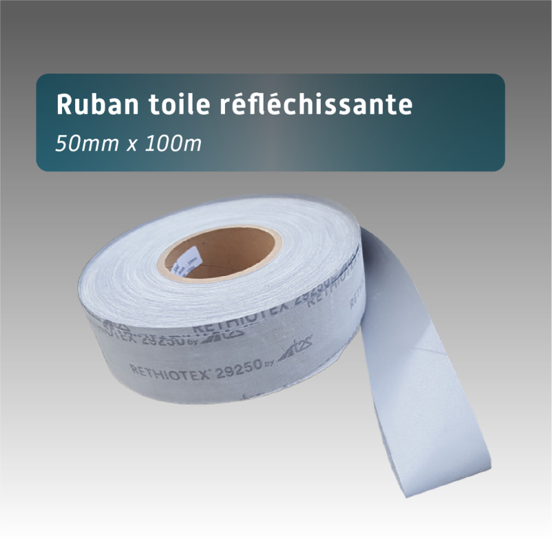 Ruban toile réfléchissante - 50mm x 100m