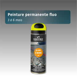 Bombe de marquage fluo peinture permanente - 3 à 6 mois - 7 coloris
