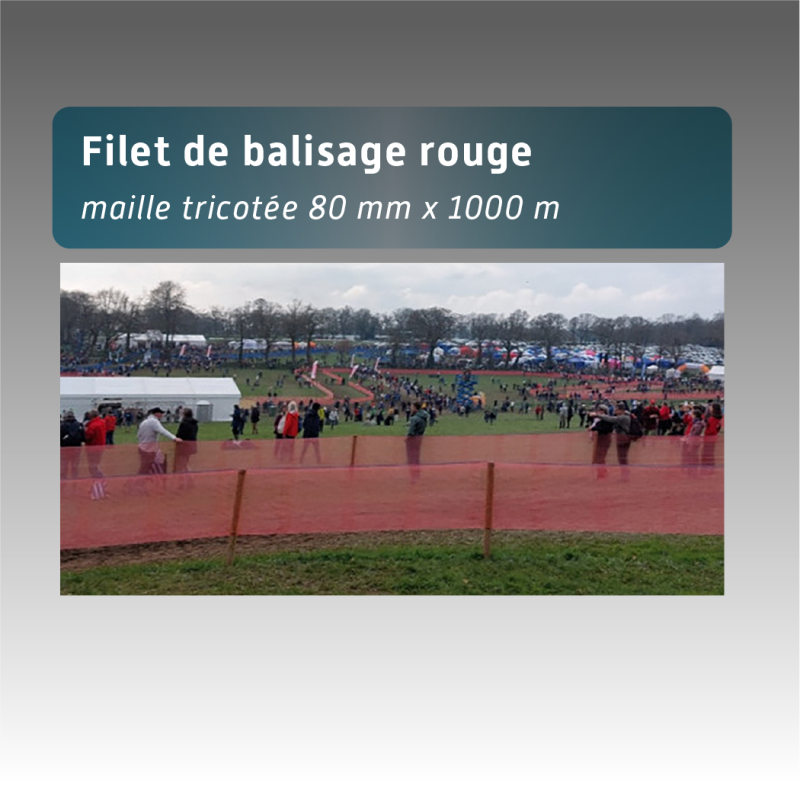 Filet de balisage - maille tricotée 80cm*1000m - rouge