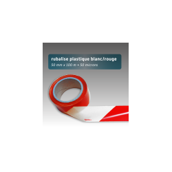 Rubalise de Chantier Plastique Rouge/Blanc 50 mm x 100 m | Balisage Sécurité