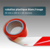 Rubalise de Chantier Plastique Rouge/Blanc 50 mm x 100 m | Balisage Sécurité