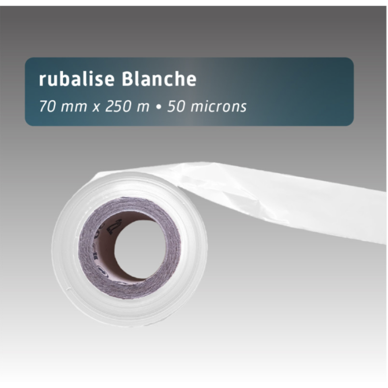 Rubalise Plastique Blanche 70 mm x 250 m – Balisage & Signalisation Extérieure