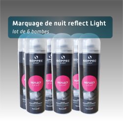 Lot 6 bombes de marquage au sol réfléchissantes de nuit | Peinture Nuit