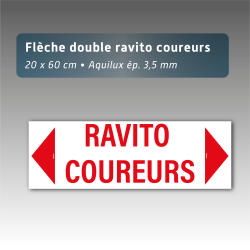 Flèche aquilux double "Ravito coureurs" 20*60cm