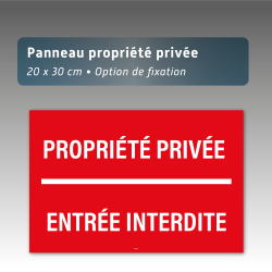 Panneau Aquilux « Propriété Privée - Entrée Interdite » 20 x 30 cm