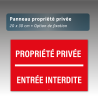 Panneau Propriété Privée Entrée Interdite Aquilux 20x30 cm