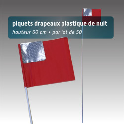 Piquet signalisation rubalise 76 cm - tige en acier - 6 couleurs