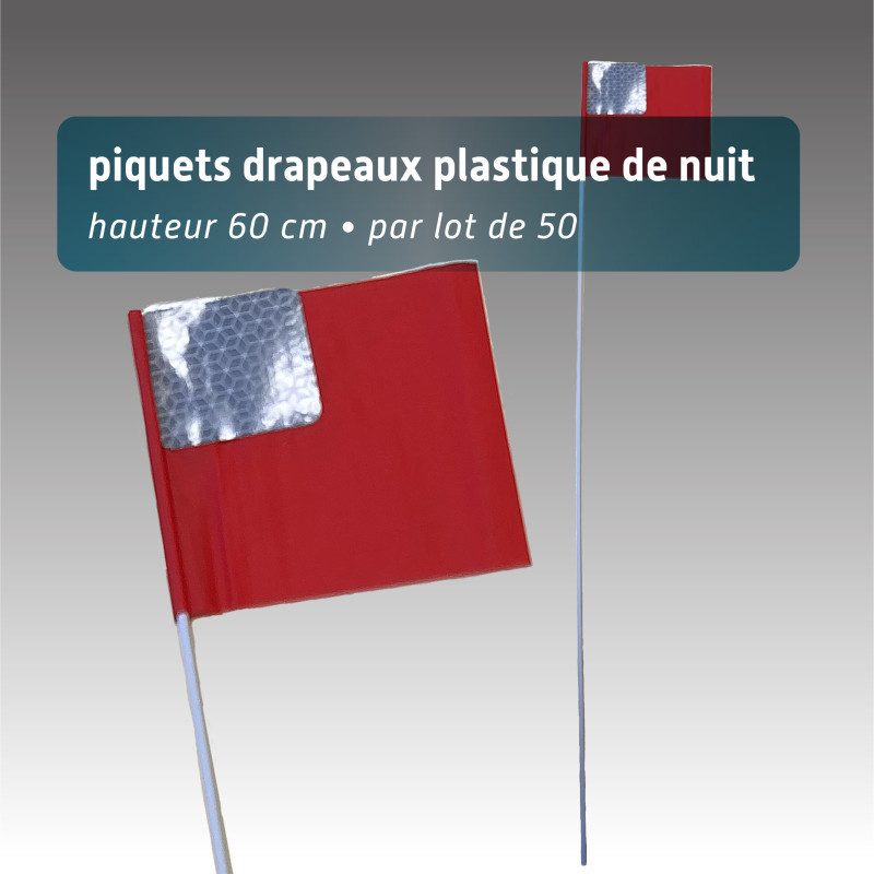 Piquet signalisation rubalise 76 cm - tige en acier - 6 couleurs