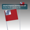 Piquet drapeau de signalisation 75 cm tige acier - lot de 100 - pvc - avec pastille réfléchissante