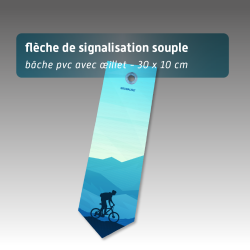 Flèche de signalisation souple PVC 30x10 cm | Balisage