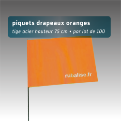 Lot de 100 piquets drapeaux 75cm - 4 coloris