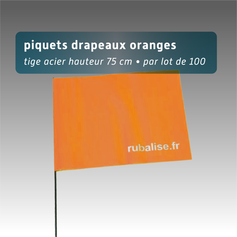Lot de 100 piquets drapeaux 75cm - 4 coloris